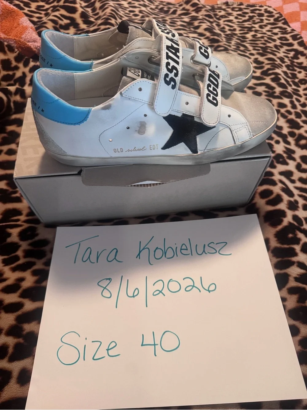GOLDEN GOOSE Women’s Old School Leather Low-Top Sneakers Euro Size 40 NIB